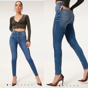 2022 Good American Good Waist Skinny With Natural Fray Hem High Rise 12/31